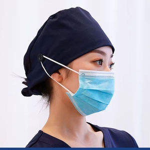 หมวกโรงพยาบาลแบบมืออาชีพ ผ้าเนื้อนุ่ม สำหรับแพทย์และพยาบาล คลินิก ห้องปฏิบัติการทันตกรรม หมวกแพทย์ สีและโลโก้ปรับแต่งได้ - Product Image 4