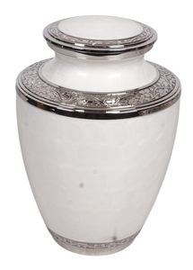 Urna Funeraria de Aluminio Estilo Americano Clásico, Color Oro Blanco, con Acabado Natural, Capacidad de 220 Pulgadas Cúbicas, Decoración Interior - Product Image 2