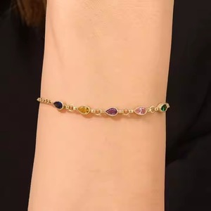 New Customized Round Shape Moissanite Diamond Bracelet Bezel Setting 18K Yellow Gold Diamond Bracelet for Both Women - Product Image 3
