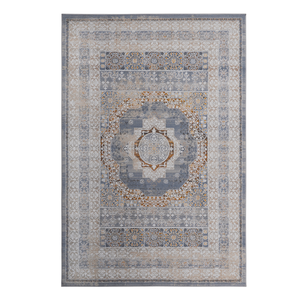 Colección LOOM LUXE Alfombras Elegantes Antimanchas de 5X7 con Diseño de Medallón, Antidesgarro, en Azul/Marfil para Sala de Estar, Dormitorio, Comedor, Oficina en Casa - Product Image 2