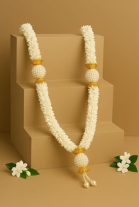 Guirnalda de jazmín artificial artesanal Mogra Haar para decoración de ídolos religiosos, templos, Pooja, bodas, Mala floral, venta al por mayor - Product Image 2