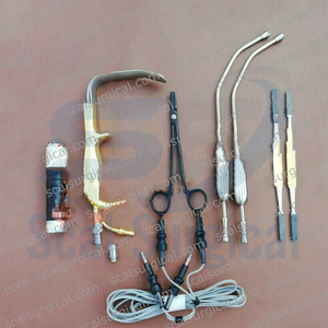 ชุดเครื่องมือผ่าตัดพลาสติก Ferriera Retractor พร้อมแหล่งกำเนิดแสงไฟเบอร์ออปติก คีมจับสองขั้วแบบ Bi-Clamp และเครื่องมือขูดจมูก TC - Product Image 2