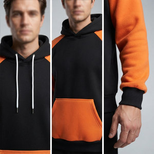 Sweat à capuche pour homme au style élégant et contemporain, avec logo personnalisé, poche kangourou et épaules tombantes - Product Image 5