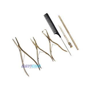 Conjunto de herramientas de extensión de cabello personalizadas de acero inoxidable, juego básico de 6 piezas, herramientas de extensión de cabello - Product Image 1