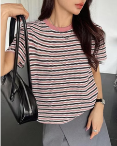 Camiseta Básica de Manga Corta con Cuello Redondo para Mujer, Ropa Casual de Moda para el Día a Día - Product Image 3