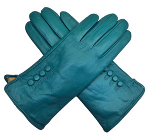 Gants en cuir bleu marine, longueur poignet, style uni, non doublés, design thermique pour un usage quotidien en hiver, style décontracté - Product Image 5
