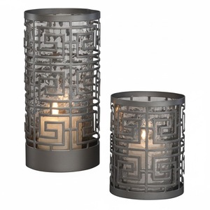 Portavelas cilíndricos de acero verde con diseño de hojas recortadas para decoración del hogar, hechos a mano y personalizados. - Product Image 3