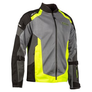 Blouson Dakar pour Homme Manches Longues Respirant Maille Imperméable Moto Course Gris Jaune Néon Color Block Toutes Saisons - Product Image 3
