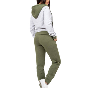 Chándal con Capucha para Mujer, Color Verde Oliva, 100% Algodón Transpirable, Cierre de Cremallera, Manga Larga, Estilo Casual para Otoño - Product Image 2