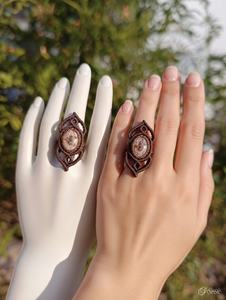 แหวนหินประดับทำมือแบบมาคราเม่ |   แหวนนิ้วโทนสีเอิร์ธโทนแบบปรับได้สไตล์ทะเล |   ได้รับการรับรองจาก IGI |   บริษัทมังกัลมาย - Product Image 3