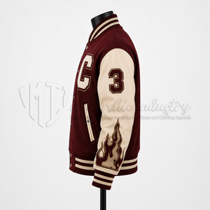 Chaqueta Varsity Personalizada para Hombre, Chaqueta Letterman con Cuerpo de Lana, Mangas de Cuero, Chaqueta Bomber de Béisbol con Parches Bordados - Product Image 5