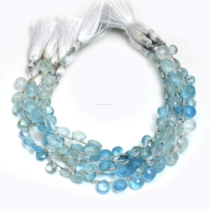 Cuentas de Piedra Preciosa de Aguamarina Natural Premium, Facetadas en Forma de Corazón, Color Azul Cielo, 8 Pulgadas, Sueltas, para Hacer Pulseras, Collares y Joyería DIY - Product Image 2