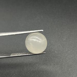 Round Natural <b>White</b> Moonstone Cabochon Gemstone with Iridescence 10.4x6mm 4.50 Carat for Wire <b>Wrap</b> and Pendant Jewelry - Product Image 4