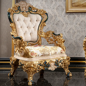 Ensemble de canapés sectionnels français en bois de mahogany massif, design rembourré écologique, détails sculptés à la main, meubles de salon de luxe - Product Image 5