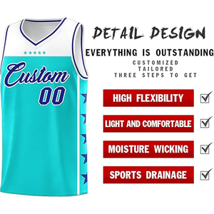 ชุดยูนิฟอร์มบาสเก็ตบอลแบบกำหนดเอง ชุดเสื้อเจอร์ซีย์พิมพ์ลายดิจิตอล กางเกงขาสั้น ชุดโลโก้แบบกำหนดเอง ชื่อ หมายเลข ชุดกีฬาฝึกซ้อมวิทยาลัย คอวี แขนกุด - Product Image 3