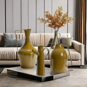 Lot de 3 vases en métal avec poignées, grands pots de fleurs en fer pour l'extérieur et l'intérieur, la décoration de la maison et du jardin pour les restaurants - Product Image 5