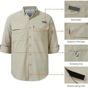 Camisa de Pesca Transpirable para Hombre, Talla Grande, con Mangas Convertibles, Protección UPF 50+, Malla de Poliéster con Ventilación Trasera, Botones, para Senderismo al Aire Libre - Product Image 1