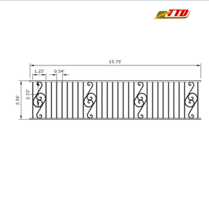 Rampe de balcon extérieure sur mesure en fer forgé, balustrade métallique décorative moderne pour villa, hôtel et maison résidentielle - Product Image 3