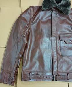 Veste en cuir d'agneau pour homme tendance, style moto, hiver, veste en cuir d'agneau de qualité supérieure pour homme, hiver, moto - Product Image 6