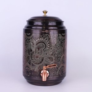 ตู้กดน้ำทองแดงลายสลักพร้อมก๊อกน้ำแบบตั้งพื้นสไตล์วินเทจ ออกแบบตามสั่งสำหรับงานตกแต่งบ้าน - Product Image 6