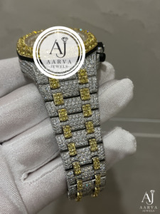 AARVA JEWELS Reloj cronógrafo de lujo para hombre, caja de acero inoxidable, elegante esfera analógica de 43 mm, movimiento de cuarzo con cristal de zafiro, 20 mm - Product Image 4