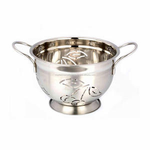 Ustensiles de cuisine en acier inoxydable de haute qualité, écologiques, passoire allemande classique avec deux poignées - Product Image 4