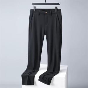 Summer <b>Men's</b> Suit <b>Pants</b> High Quality 4 Way <b>Stretch</b> Straight Leg Business Ice Silk <b>Pants</b> Trousers for <b>Men</b> - Product Image 3