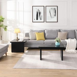 Tavolo da Caffè Rettangolare 47.24*23.62 Pollici in Legno Smontabile, Tavolo da Pranzo a L Singolo Stile Rustico 35.43*31.49 Pollici - Product Image 4