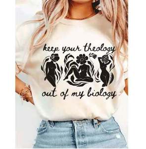 Camiseta de Algodón Grueso de 220g para Mujer, Personalizada con Estampado, Manga Corta, Transpirable, Antiarrugas, Informal - Product Image 4