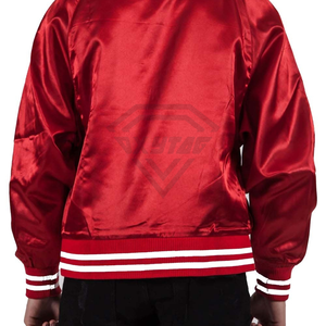 Wholesale Casual Nylon Satin Varsity <b>Jacket</b> for <b>Men</b> Plus Size <b>Long</b> Sleeves Basketball Quick Dry Breathable Winter Clothing - Product Image 4