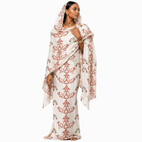 Toub Soudanais 100% Polyester Voile Léger Robe Modeste pour Femme Musulmane Respirante Tobe Ethnique Arabe 5 Yards Vente en Gros Usine
