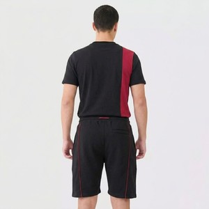 Wholesale Price Men’s Black Red Stripe Co Ord Set Performance <b>T</b> Shirt and <b>Track</b> Shorts Sporty Athletic Summer Gym Outfit - Product Image 5
