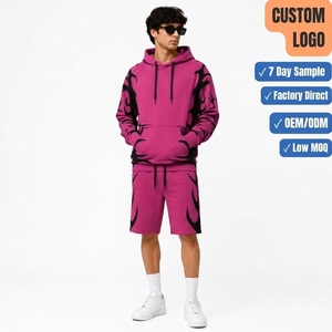 Conjunto de Sudadera con Capucha y Pantalones Cortos Deportivos Personalizados de Forro Polar para Escuelas y Universidades, Proveedor de Pedidos al por Mayor - Product Image 1