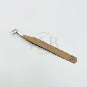 Pinzas Rusas Tipo L para Extensión de Pestañas con Forma de Corazón, Pinzas de Acero Inoxidable con Logotipo Personalizado - Product Image 4