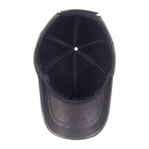 Casquette de baseball unisexe en cuir PU, 6 panneaux, couleur unie, ajustée, style décontracté pour adultes, à porter en toutes saisons - Product Image 3