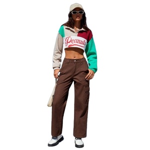 Pantalones Vaqueros Cargo Marrones de Estilo Vintage Retro para Mujer, con Múltiples Bolsillos, Ecológicos, Transpirables, Tallas 26-40, Ropa Urbana - Product Image 1