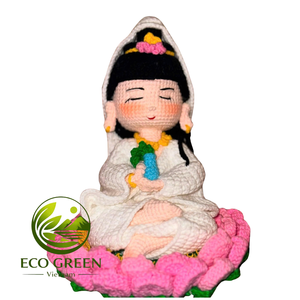 Mini-figurines de moine bouddhiste au crochet faites à la main, figurines Amigurumi pour la décoration de bureau, cadeaux de pleine conscience et souvenirs, vente en gros pour les boutiques. - Product Image 1