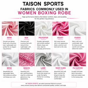 Bata de Boxeo para Mujer, Satén Premium de Poliéster, 140 GSM, Diseño de Paneles Plateados y Blancos, Impresión de Logotipo Personalizado - Product Image 2