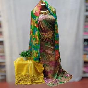 Nouveau Tissu Exclusif Écologique 100% Soie Traditionnelle Somalienne Maqbal/Dirac en Velours Jacquard Sergé Uni de Poids Moyen pour Ensemble de Robe - Product Image 1