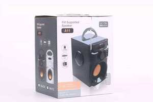 A11 Nouveau haut-parleur Hi-Fi portable 1800 mAh pour la maison, caisson de basses stéréo alimenté avec poignée, prend en charge l'affichage LCD, la radio FM - Product Image 2