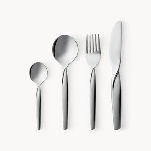 Ensemble de couverts en métal martelé, acier inoxydable, fourchette, couteau, cuillère, design minimaliste, résistant à la rouille, poli à la main, manche en céramique - Product Image 1