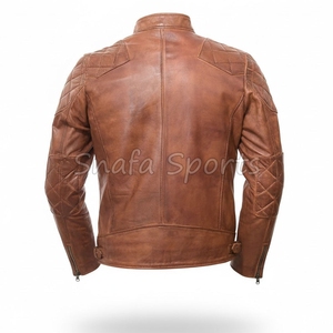 Blouson en cuir bomber personnalisé pour homme, en cuir d'agneau véritable, à vendre à bas prix avec design sur mesure - Product Image 2