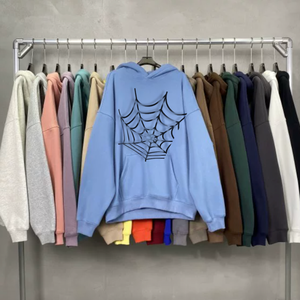 Sudadera con Capucha Extra Grande para Hombre, Gris, de Algodón, Felpa Francesa, Informal, con Bolsillo, para Otoño - Product Image 6