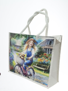 Bolsa de Mano de Lona con Diseño Moderno y Estampado Personalizado, con Cierre de Cremallera, Patrón Sólido, Bolsa de Compras Reutilizable para Todas las Temporadas, URBAN TOTE - Product Image 4
