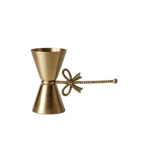 Outil de mesure pour cocktails, design ultime, finition laiton vintage, avec barre de mesure intégrée. - Product Image 4