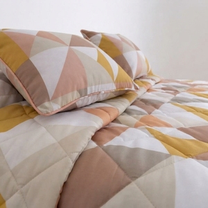 Juego de Cubrecama Dolce Pumpkin de 3 Piezas, Estampado Geométrico Sólido, Mezcla de Algodón T-150, Ropa de Cama para Toda Temporada, Uso Doméstico, Estilo Duradero - Product Image 2
