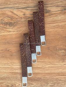 Nouveau véritable fait à la main Western élégant en cuir gaufré porte-poignet porte-clés imprimé floral porte-clés personnalisés en cuir véritable bracelets - Product Image 3