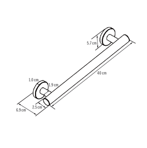 Barra de apoyo para baño de 40 cm brillante - Product Image 2