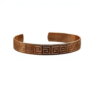 สายรัดข้อมือโลหะโบราณลายเมล์ซ์แบบแกะสลักด้วยเลเซอร์ทองแดง ทนทาน ปลอดสารเคมี เป็นมิตรกับสิ่งแวดล้อม อุปกรณ์เสริมพลังงานชีวภาพ - Product Image 6