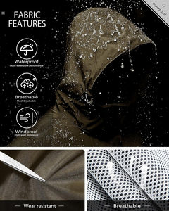 Chaqueta de senderismo impermeable con capucha para hombre, ligera, cortavientos, ropa deportiva para exteriores, ajuste cómodo, fabricada por proveedor OEM. - Product Image 6